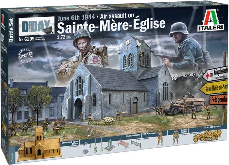 Italeri 1:72 6199 Battle of Normandy Sainte-Mere-Eglise 6 June 1944 Battle Set Plastic Modelbouwpakket