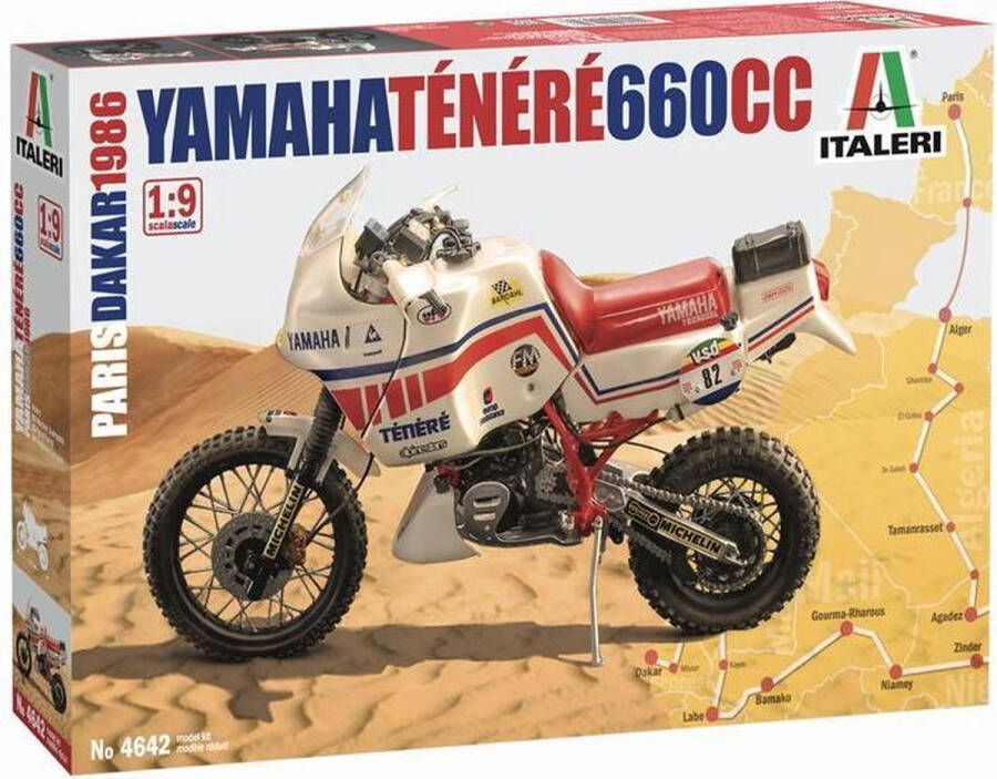 Italeri 1:9 4642 YAMAHA Ténéré 660cc Paris Dakar 1986 Plastic Modelbouwpakket