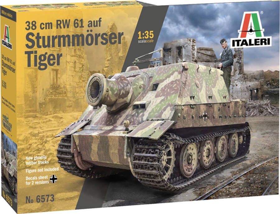 Italeri 38 cm RW 61 auf Sturmmörser Tiger (Sturmtiger) + Ammo by Mig lijm