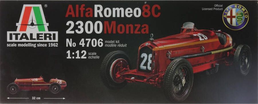 Italeri 4706 ALFA ROMEO 8C 2300 Monza Klassieke auto miniatuur 1:12