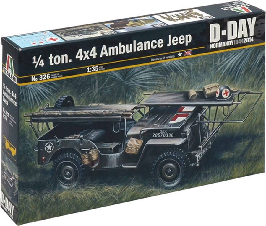 Italeri en meer Italeri 1 4 ton. 4x4 Ambulance Jeep + Ammo by Mig lijm