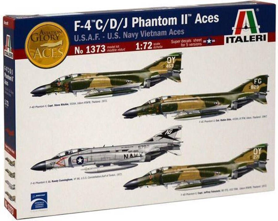 Italeri F4 C d j Phantom Aces 1:72 (Ita1373s) modelbouwsets hobbybouwspeelgoed voor kinderen modelverf en accessoires