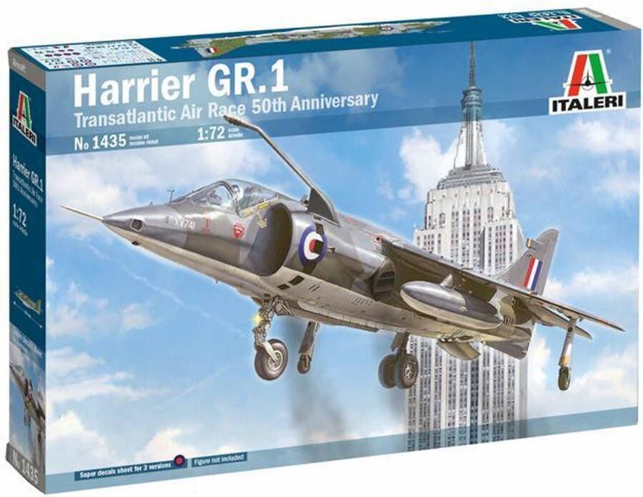 Italeri 1:72 1435 HARRIER GR.1 Transatlantic Air Race 50th Ann. Plastic Modelbouwpakket