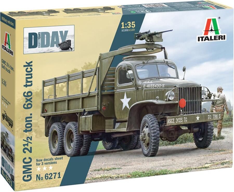 Italeri 1:35 6271 GMC 2 1 2 Ton. 6x6 Truck D-Day 80th Anniversary Plastic Modelbouwpakket