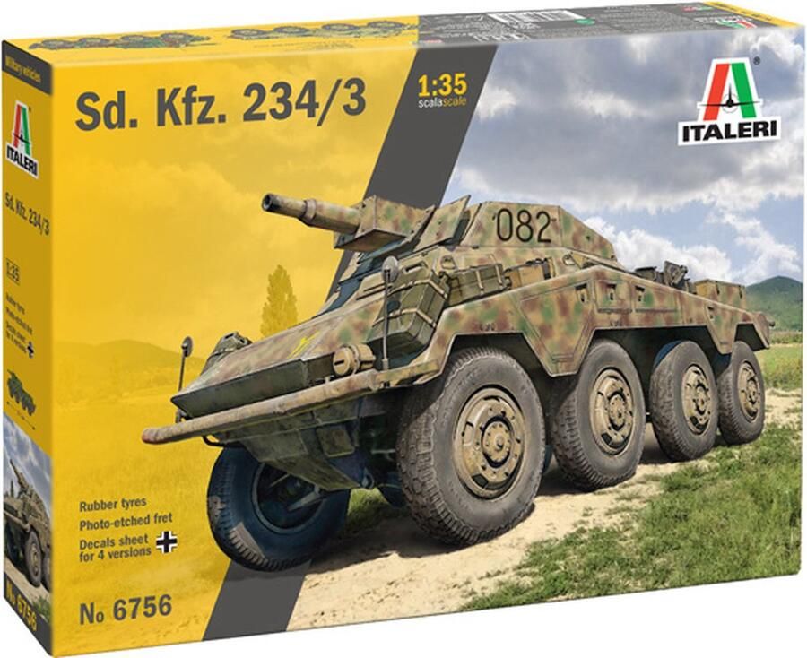 Italeri 1:35 6756 Sd.Kfz.234 3 Panzerwagen Plastic Modelbouwpakket