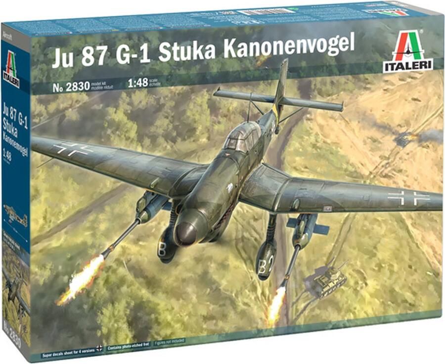 Italeri 1:48 2830 Junkers Ju 87 G-1 Stuka Kanonenvogel Plastic Modelbouwpakket