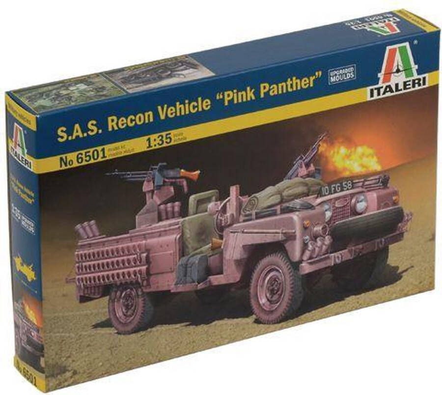 Italeri 1:35 6501 S.A.S. Recon Vehicle Pink Panther Plastic Modelbouwpakket