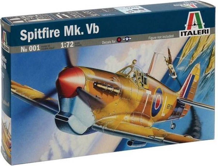 Italeri 1:72 0001 Spitfire MK.VB Plastic Modelbouwpakket
