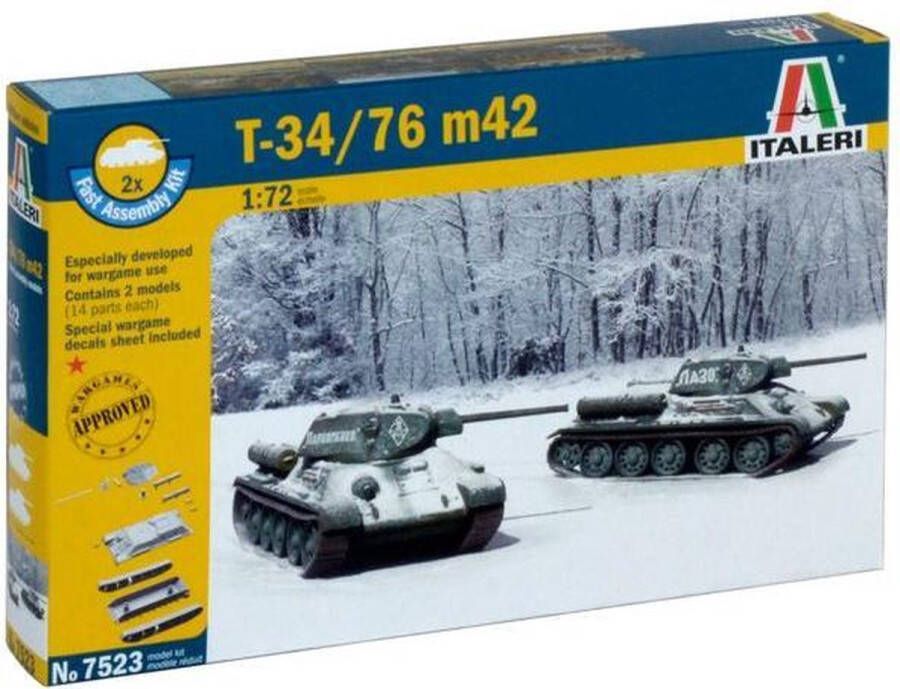 Italeri T34 76 1:72 Montagekit Tank