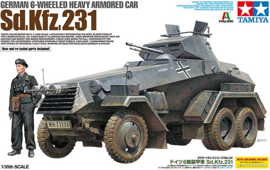 Italeri Tamiya German 6-Wheeled Sd.Kfz.231 Heavy Armored Car + Ammo by Mig lijm