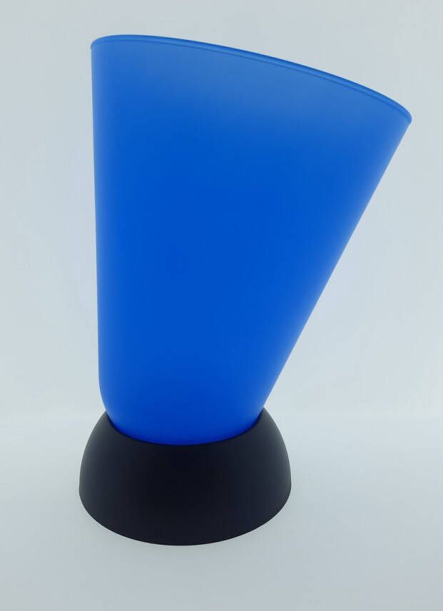 Italian Design Prullenbak Blauw Papierbak Vaas Basket Paraplu Multifunctioneel met zwarte zware voet... De bovenunit is kantelbaar