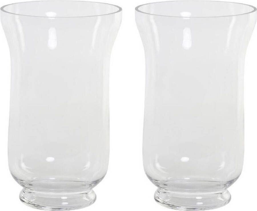 Items 2x stuks trompet vazen glas transparant 14 5 x 24 cm Transparante vazen van glas