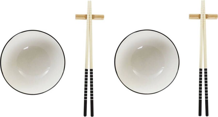 Items 6-delige sushi serveer set aardewerk voor 2 personen wit Sushi servies