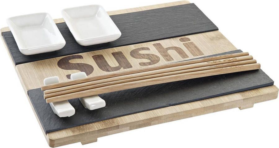 Items 7-delige sushi serveer set bamboe voor 2 personen Sushi servies