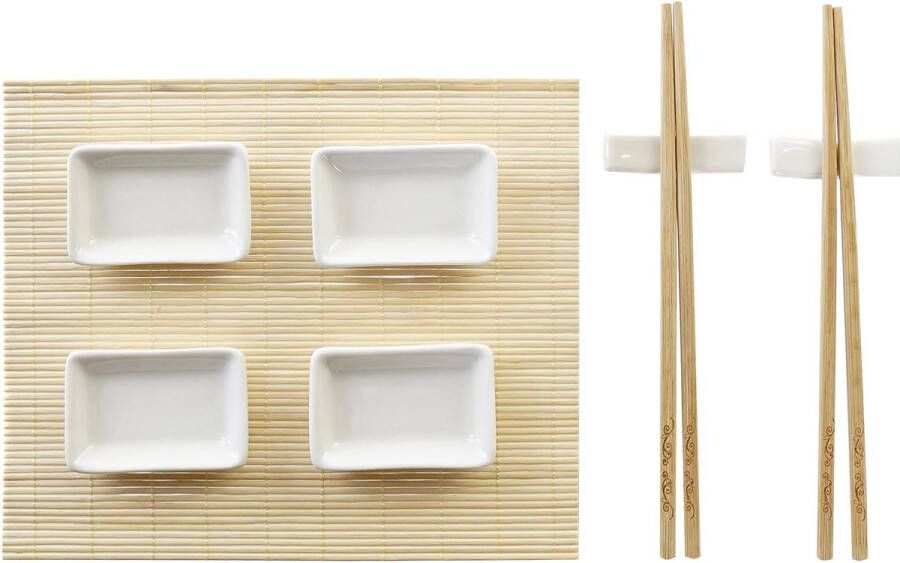 Items 9-delige sushi serveer set bamboe voor 2 personen Sushi servies