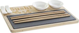 Items Bamboe sushi servies serveerset voor 2 personen 7-delig Sushi eetset
