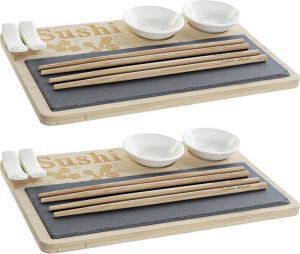 Items Bamboe sushi servies serveerset voor 4 personen 7-delig Sushi eetset