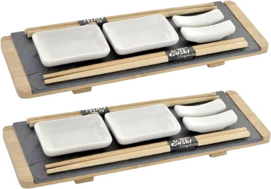 Items Bamboe sushi servies serveerset voor 4 personen 8-delig Sushi eetset