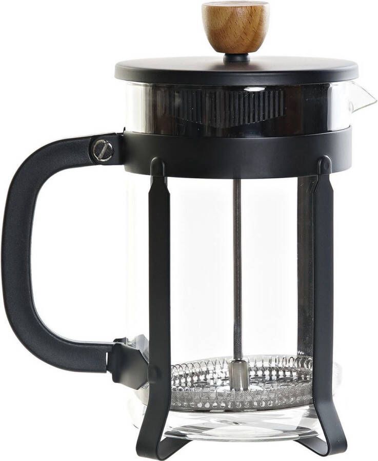 Items Cafetiere French Press koffiezetter zwart met inox 800 ml Koffiezetapparaat voor verse koffie