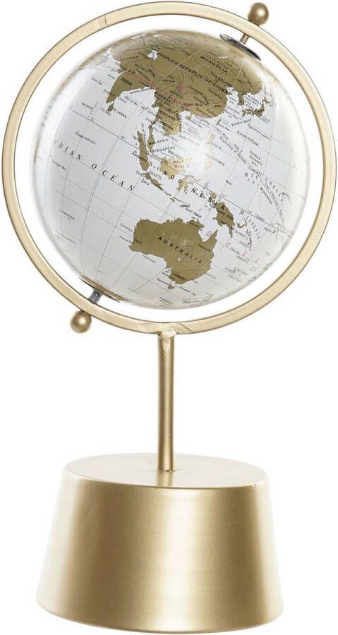 Items Decoratie wereldbol globe goud op metalen voet standaard 35 x 19 cm Landen continenten topografie