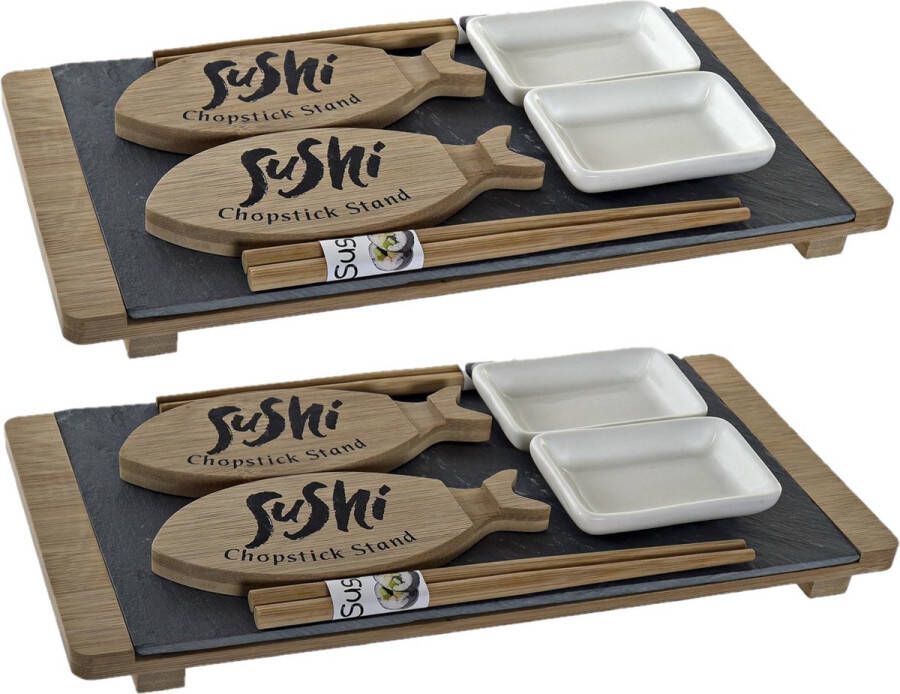 Items Keramieken sushi servies serveerset met blad voor 4 personen 9-delig Sushi eetset
