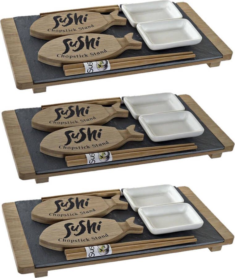 Items Keramieken sushi servies serveerset met blad voor 6 personen 9-delig Sushi eetset