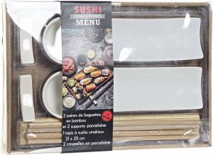 Items Keramieken sushi servies serveerset voor 2 personen 9-delig Sushi eetset