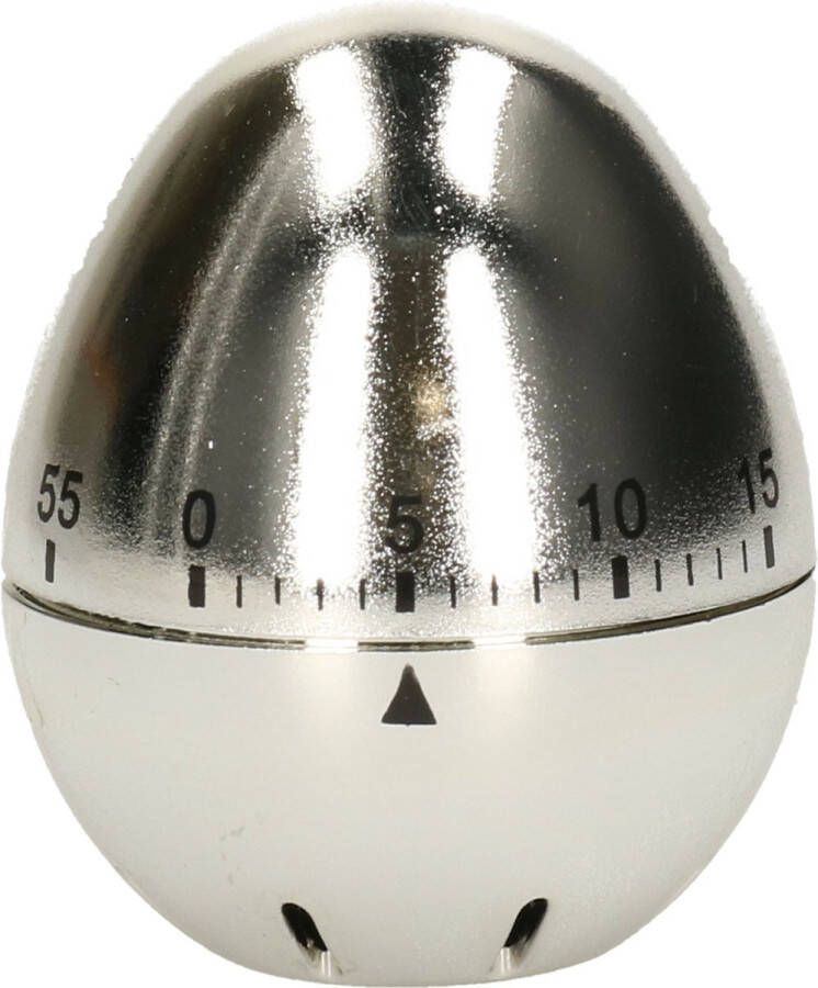 Items Kookwekker eierwekker ei vorm 7 cm zilver Kookwekkers