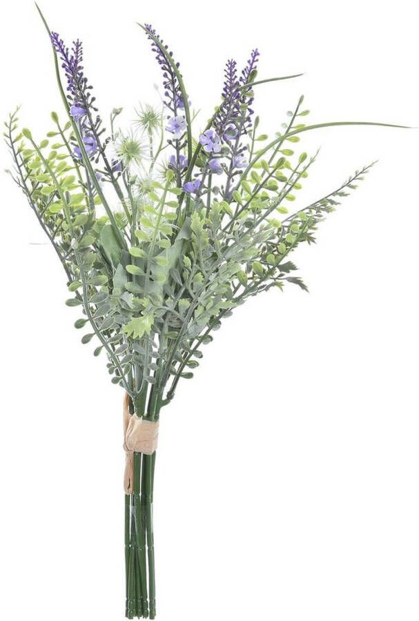 Items Lavendel kunstbloemen bosje met stelen van paarse bloemetjes 14 x 42 cm