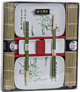 Items Luxe porseleinen sushi servies serveerset voor 2 personen 8-delig Sushi eetset