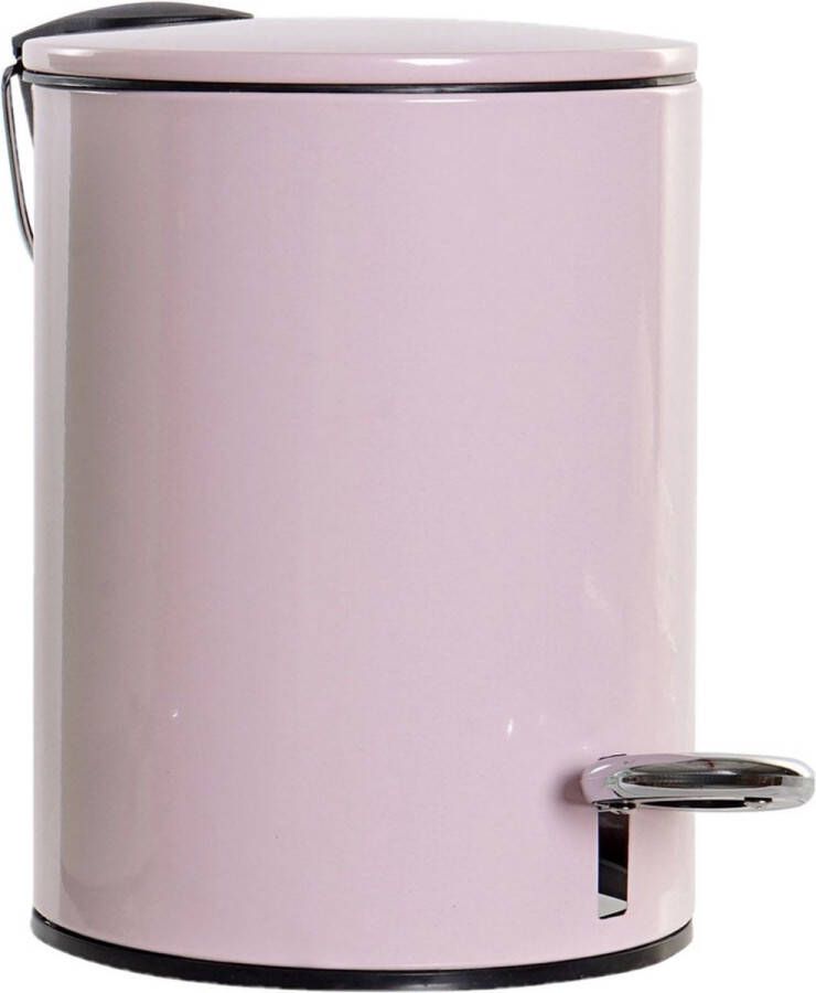 Items Metalen vuilnisbak pedaalemmer roze 3 liter 23 cm Afvalemmers Kleine prullenbakken