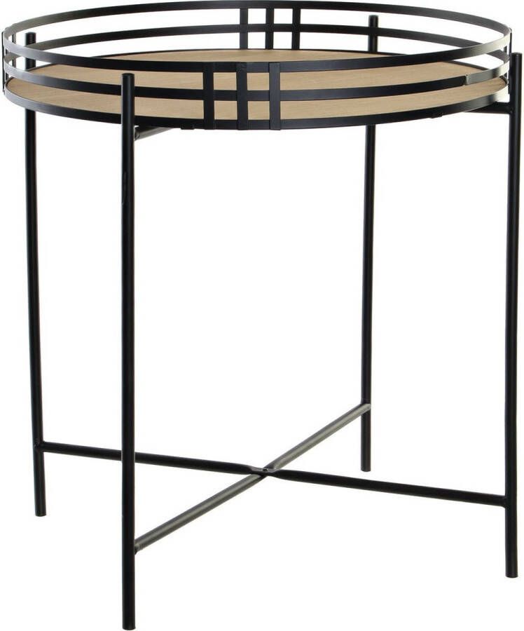 Items Plantenstandaard rond metaal MDF zwart 45 x 47 cm Home Deco Plantentafels