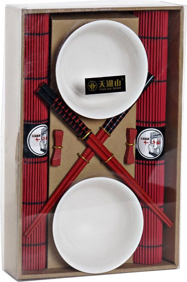 Items Porseleinen sushi servies serveerset voor 2 personen 8-delig Sushi eetset