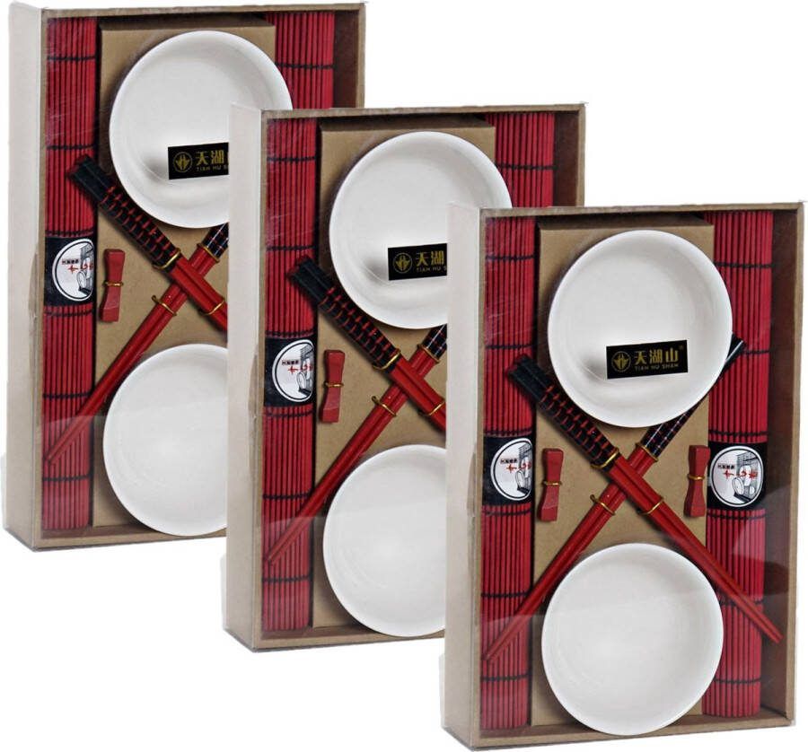 Items Porseleinen sushi servies serveerset voor 6 personen 8-delig Sushi eetset