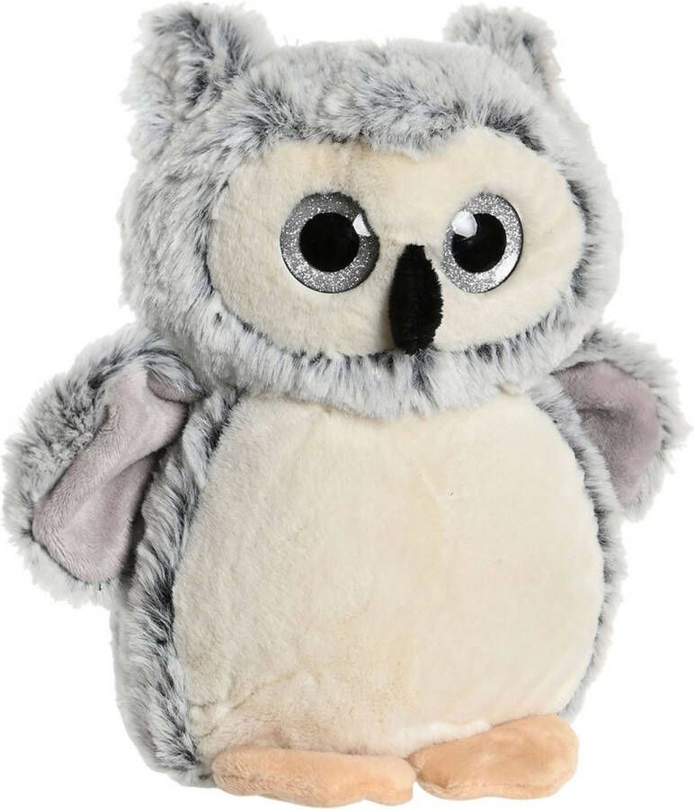 Items speelgoed Uil vogel knuffeldier van zachte pluche grijs 20 cm Vogel knuffels