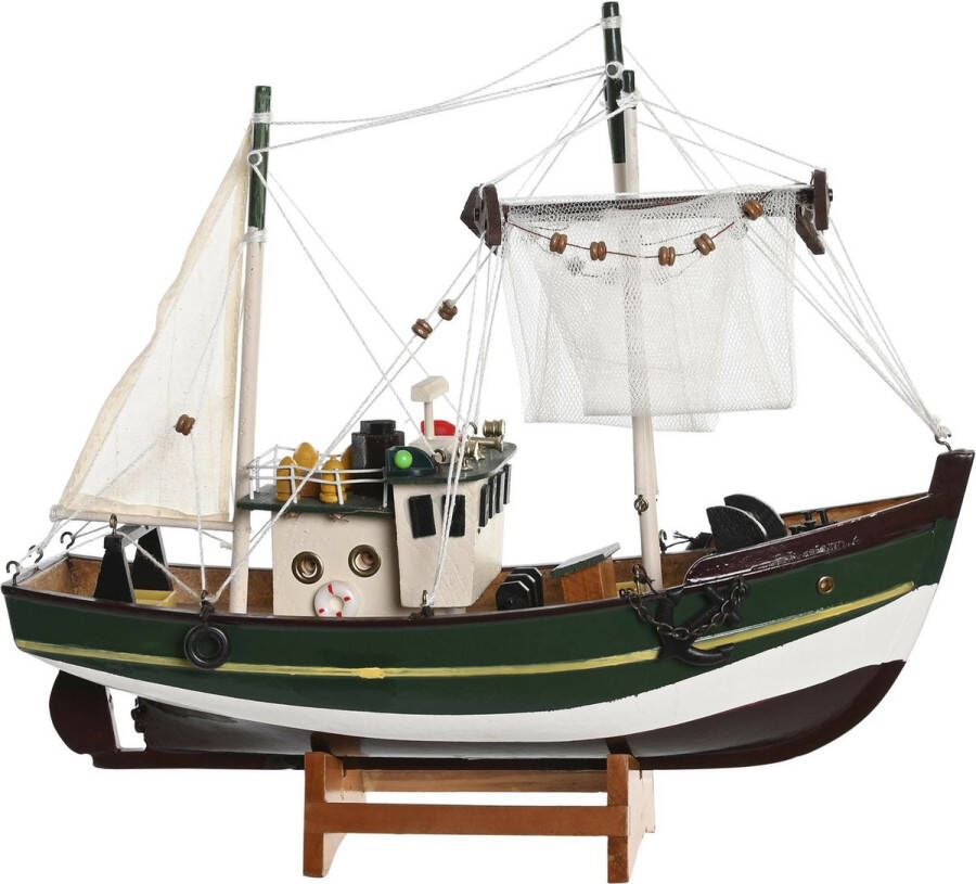 Items Vissersboot schaalmodel met veel details Hout 32 x 10 x 28 cm Maritieme boten schepen decoraties