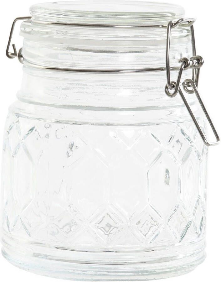 DKD Home Decor Voorraadpot weckpot 510 ml glas met metalen beugelsluiting Conservenpot