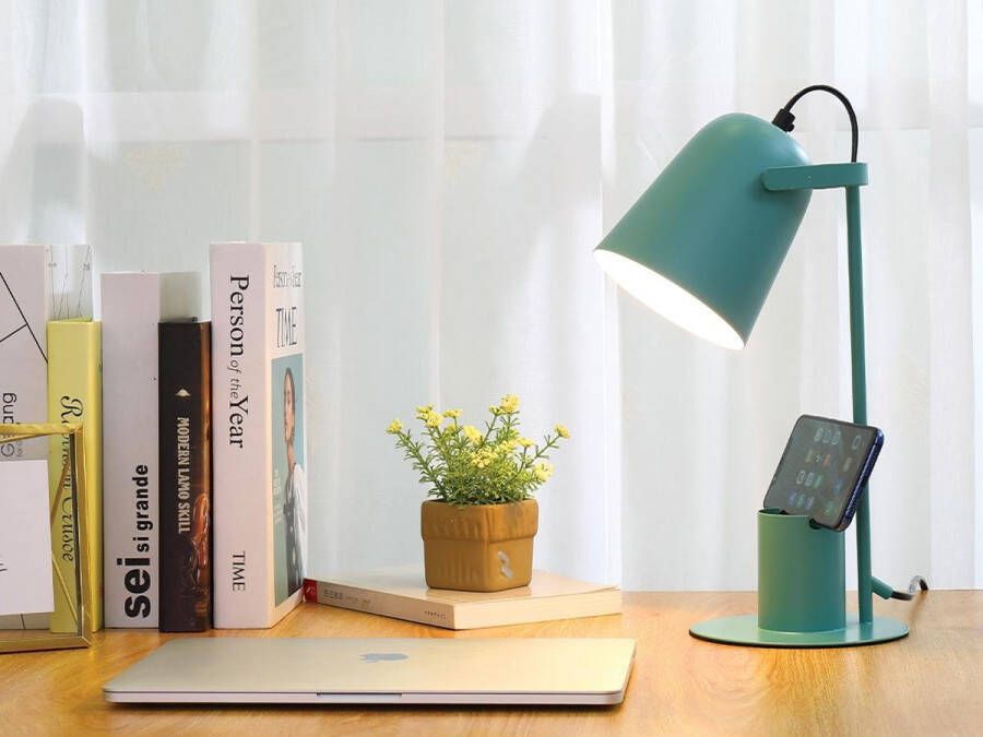 I-Total Bureaulamp iTotal COLORFUL Groen Turkoois Metaal 35 cm