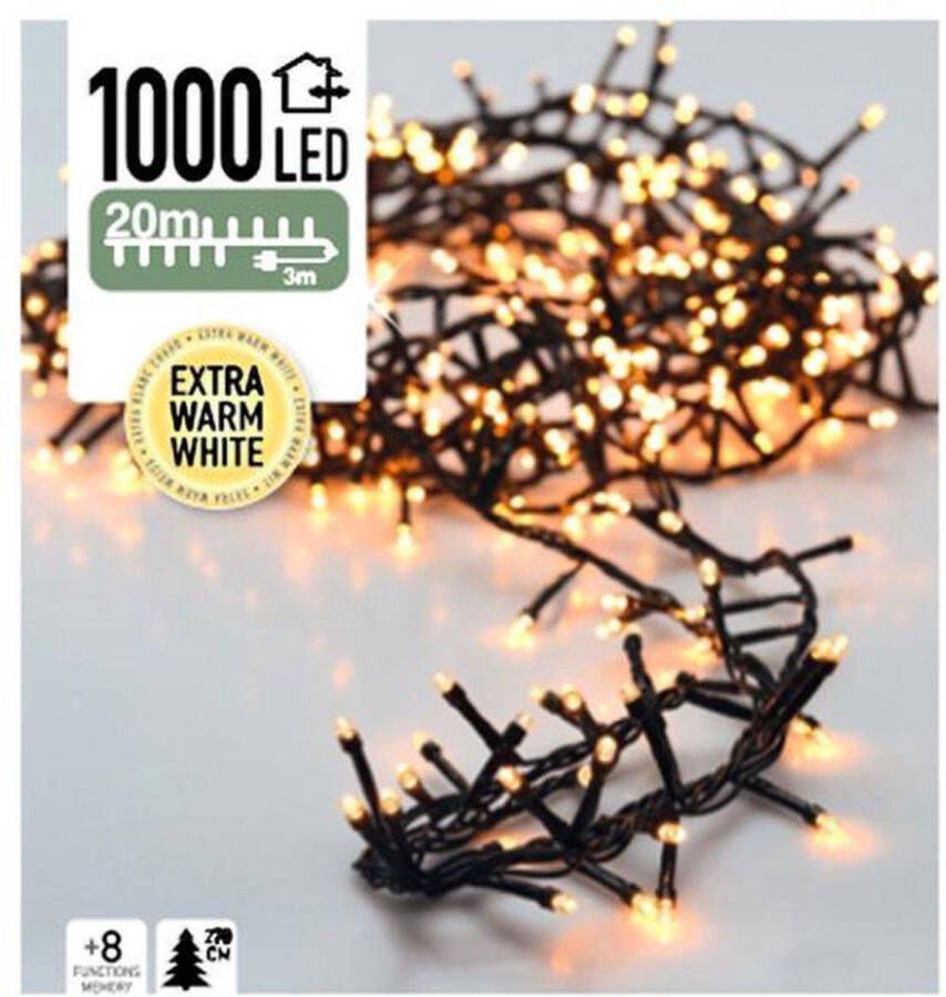 It's All About Christmas Micro Cluster Kerstverlichting 1000 LED's 20m EXTRA Warm Wit Lichtsnoer Kerst