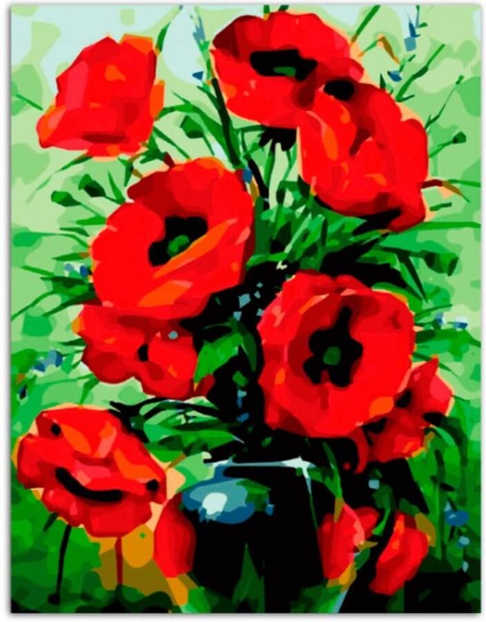 ITZ Netherlands Paint by Numbers Poppies Bouquet MG2142E