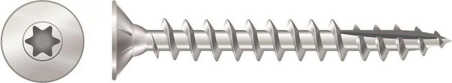 Ivana schroeven verzinkt TORX TX-20 platverzonken kop 4 x 40 mm 200 stuks