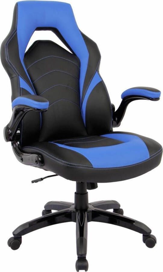 IVOL Gamestoel Prime Blauw Gaming stoel met inklapbare armleuningen Ergonomische Game stoel
