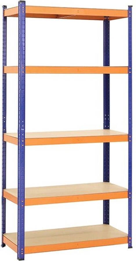 IVOL Stellingkast Blauw Oranje 5 planken Opbergrek 180x90x40 cm 175kg Draagkracht