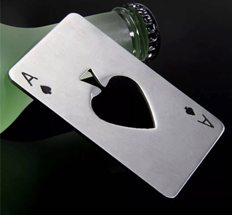 Ixen Bier opener Kaart Schoppen A Pokerkaart Flesopener Bieropener kaart Schoppen Aas