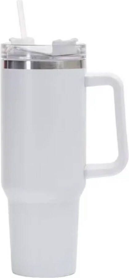 Ixen Drinkfles 1200 ML Met Handvat en Rietje Waterfles Drinkbeker Volwassenen Tumbler Thermosbeker Travel Mug