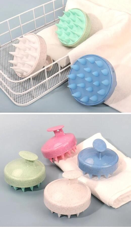 Ixen Hoofdhuid borstel massage borstel scalp massager scalp scrub siliconen haarborstel hoofd massage head massager haar groei shampoo brush roze siliconen