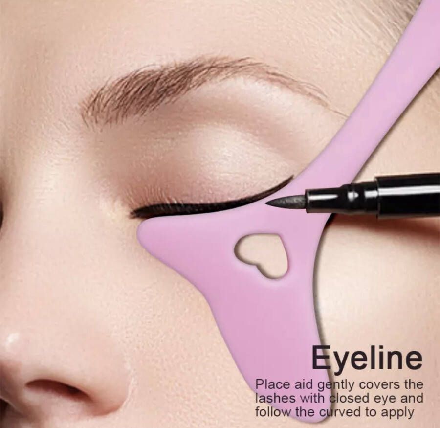 Ixen Multifunctioneel Makeup Hulpmiddel Roze Eyeliner tool Makeup Mascara hulpmiddel Eyeliner Makeup Hulpmiddel