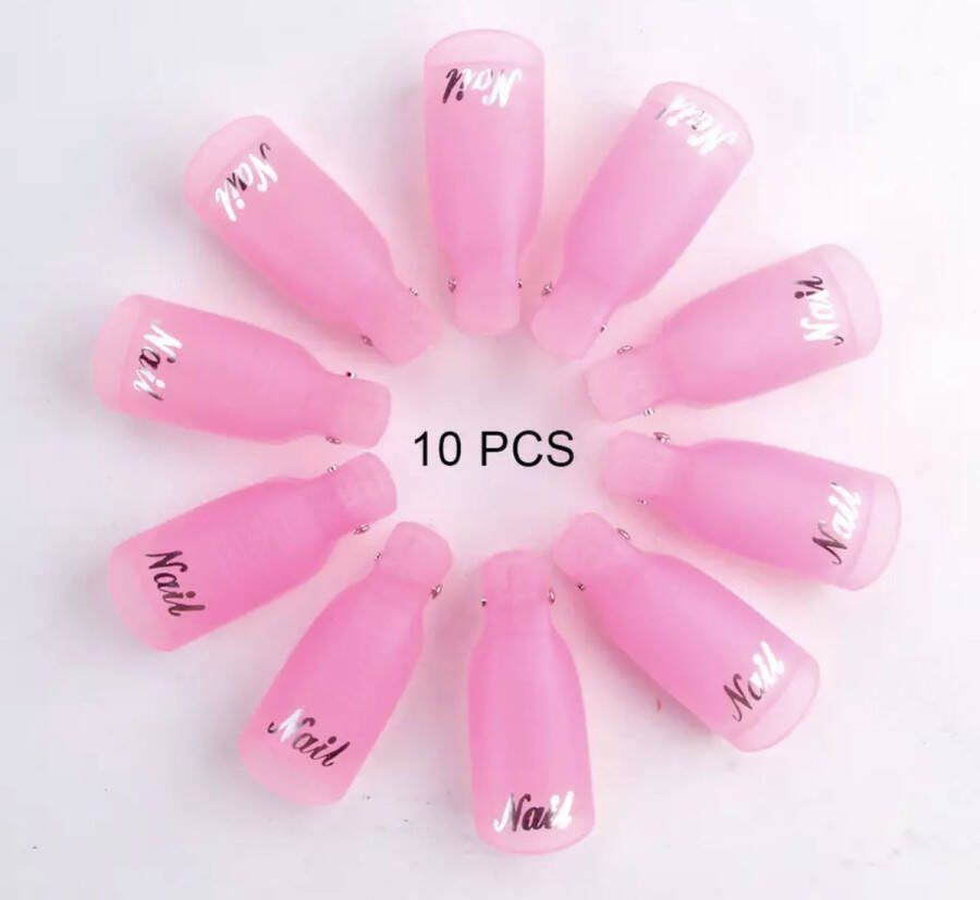 Ixen Nagellak Remover Clips Nagelclips Hoge kwaliteit 10 Stuks Roze