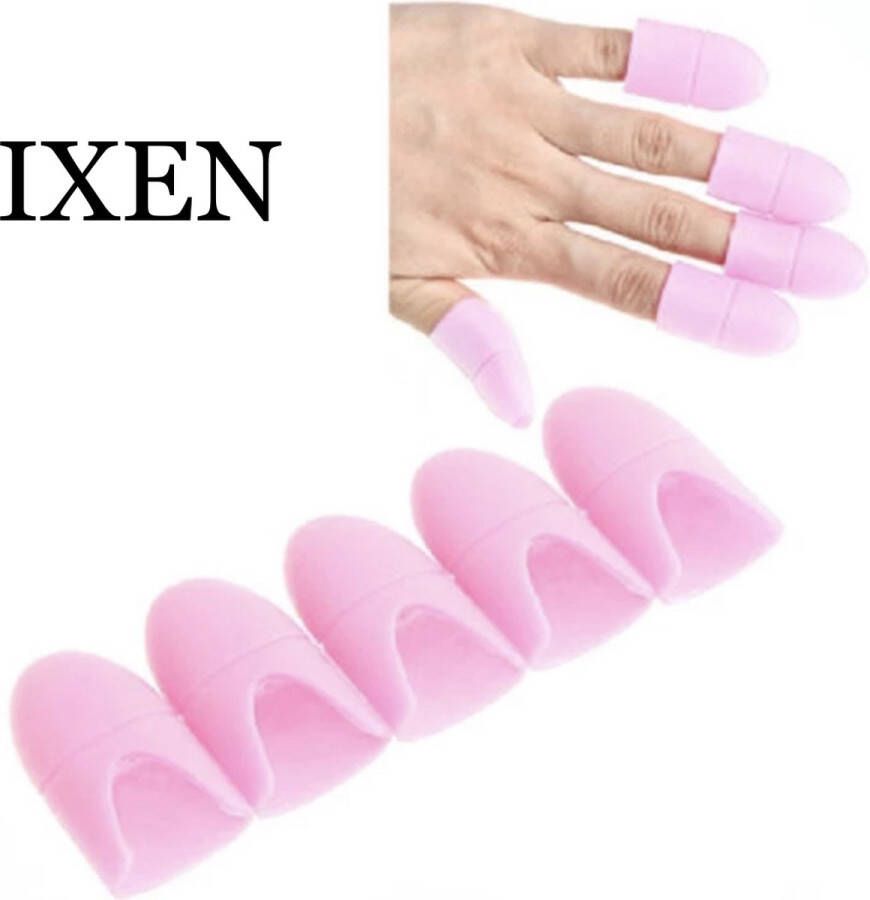 Ixen Nagellak Remover Clips Siliconen Comfortabel Nagelclips Hoge kwaliteit 10 Stuks Roze