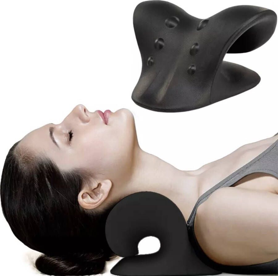 ATHLIX Nekstretcher – Massagekussen – Nekmassage Apparaat – Shiatsu massagekussen – Kussen voor nekklachten – Nek stretcher Blauw